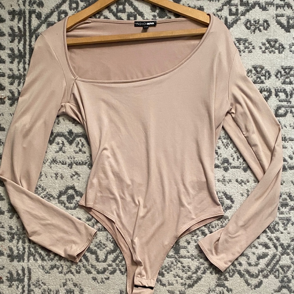 Fashion Nova Blush Long Sleeve Bodysuit